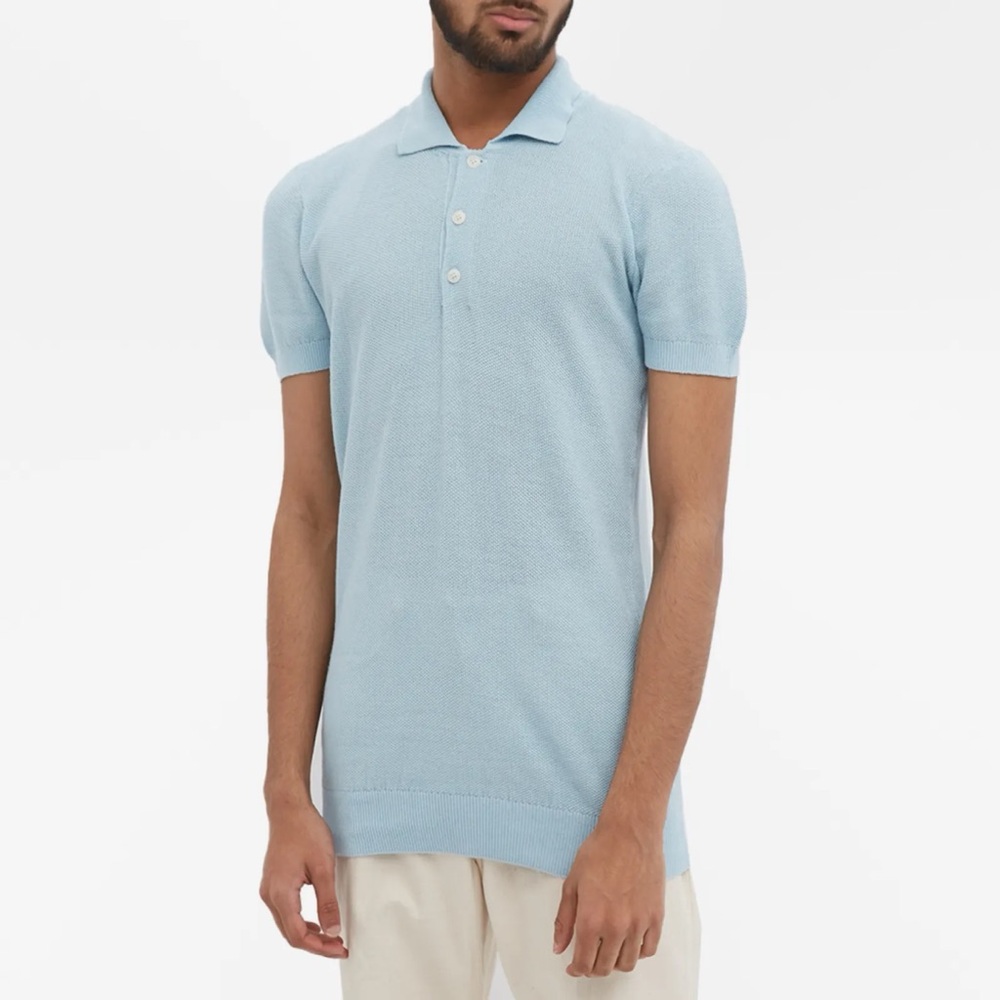 A.P.C. JUDE KNIT POLO Light Blue